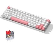 Teclado Mecánico de 68 Teclas Distribución de 68 Teclas Atajo FN Anti-Ghosting Completo Retroiluminación Colorida Red axis negro/blanco