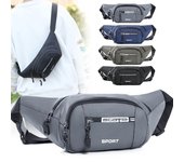 Riñonera de lona impermeable para hombre, bolsa de deporte al aire libre, estilo coreano, tipo banana negro