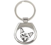 Burma Cat - keychain with a cat, keychain with a print, personalized pendant from the Art-Dog brand plata