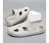 Sandalias de verano de marca famosa, bolso de cuero para hombre, zapatos de playa transpirables, zapatos deportivos y de ocio 38 negro