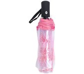 Paraguas automático multiusos de 8 varillas, plegable, transparente, con estampado floral color rosa
