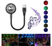 Luces de ambiente para coche de 3W, proyector de techo para coche, luz para DJ, lámpara de decoración ambiental para fiesta disco, puerto USB, luces de sonido para decoración automática RGB