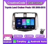 Android Carplay Radio de coche reproductor de vídeo Multimidia navegación GPS para Toyota Land Cruiser Prado 150 2009-2013 unidad principal 2din 2 + 32GB 1+16GB