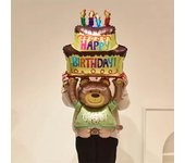 1 pieza de globos de decoración para tarta de 124 x 59 cm con temática de oso marrón para fiesta de cumpleaños