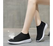 Zapatillas de plataforma de malla transpirable 2024 para mujer, zapatos casuales unisex de suela suave sin cordones, zapatos deportivos súper ligeros y cómodos para parejas 35 blanco