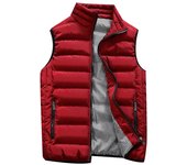 (SU)Hombres Otoño Invierno Abrigo Acolchado Algodón Chaleco Caliente Con Capucha Grueso Chaleco Tops Chaqueta L verde del ejército