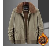 Nueva chaqueta gruesa de terciopelo de invierno para hombres, abrigo informal holgado de algodón puro de mediana edad y mayores para exteriores para hombres M