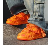 Zapatillas de deporte de moda para hombre, zapatillas deportivas gruesas de color naranja, zapatillas de tenis informales para mujer, zapatos de embarque retro de talla grande 41 42 para mujer 39 gris negro