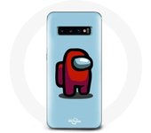 Coque pour Samsung Galaxy s10 plus Among Us jeu vidéo Fond bleu