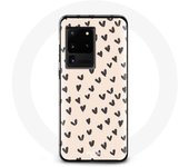 Coque pour Samsung Galaxy S20 Ultra Fond de texture abstraite coeurs noirs