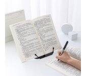 Soporte plegable para libros con clip de página, ajustable, de metal, para recetas y libros de cocina, ligero y portátil para niños. rojo