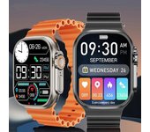 Reloj inteligente Ultra 8 para hombres y mujeres, reloj inteligente deportivo con carga inalámbrica, llamadas Bluetooth, frecuencia cardíaca, resistente al agua para teléfonos IOS y Android