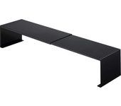 Lavadora telescópica Yamazaki Jitsugyo con escurridor incorporado, color negro aprox.. Manguera de drenaje oculta de torre, espacio de almacenamiento para evitar el polvo, 37-64 cm de ancho x 15 cm de profundidad x 12 cm de alto