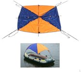 Toldo Bimini para bote auxiliar 2-person
