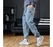 Pantalones casuales para hombre, pantalones vaqueros, pantalones deportivos, pantalones de jogging, pantalones de calle, pantalones de hip hop 8XL negro