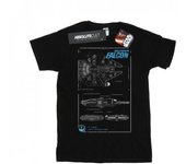 STAR WARS Camiseta con el manual del Halcón Milenario de El despertar de la fuerza para hombre L negro