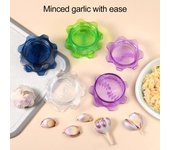Picadora de ajo portátil, prensa de ajo manual para preparar comidas rápidamente, herramienta de cocina translúcida para ajo, jengibre, hierbas y frutos secos.