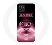 Funda Maniacase para Samsung Galaxy A03 con diseño de diamante negro y rosa
