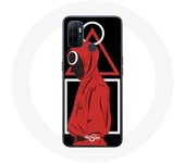 Coque Oppo A53 Squid Game logo symboles triangle carre cercle Fond Noir