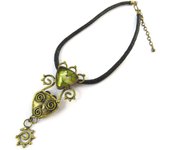 Les Trésors De Lily [E7221] - Collar de diseño 'Kilimanjaro' Verde verde