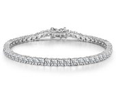 Sólida plata 925 de 15-21cm, pulseras con dijes de tenis de diamantes de moissanita creadas para mujer, joyería fina de boda 6 inch-about 15.5cm blanco