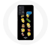 Coque pour samsung galaxy A32 5G Les Simpson autocollants fond noir