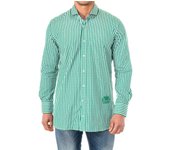 Camisa Manga Larga con cuello de solapa HMCJ06 para Hombre S verde