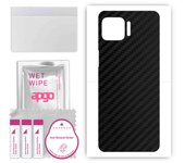 apgo Protective Skin Sticker for the back compatible with Motorola Moto G 5G Plus, Wrap Film, Foil, Vinyl - Pattern Carbon Black