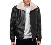 Nueva moda Otoño e Invierno, abrigo de piel de cuero europeo para hombre, abrigo de piel sintética de felpa de una pieza, chaqueta con cuello tipo Polo para hombre M