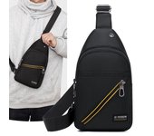 Bolso de pecho informal para hombre, pequeño bolso de hombro de nailon para correr, andar en bicicleta, bandolera para deportes al aire libre, bolso de viaje para teléfono 7227 negro