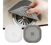 Cubierta de desagües de ducha, filtro de tapón de pelo de silicona, desagües de baño, colador de fregadero de suelo 1pc blanco