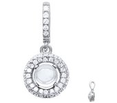 Les Trésors De Lily [L1153] - Pendentif Argent 'Sissi' blanc argenté - 20x10 mm blanco