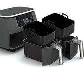 2 ollas de silicona para freidora de aire compatibles con DZ201 Foodi 8QT, revestimiento de silicona reutilizable para freidora de aire