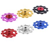 Polea de cambio trasero para rueda jockey de bicicleta de montaña MTB de aluminio de 11T rojo