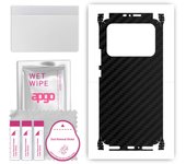 apgo Protective Skin Sticker for the back+sides compatible with Xiaomi Mi  11 Ultra, Full Wrap Film, Foil, Vinyl - Pattern Carbon Black