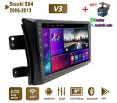 Estéreo Radio de Coche Android Para Suzuki SX4 2006-2013 Navegación GPS 2DIN 4 Núcleos Reproductor Multimedia Carplay Autorradio 2+32GB 2+32GB