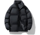 Parkas de invierno de color sólido para hombre, chaquetas casuales y cálidas para hombre, abrigos tipo parka para hombre XXXXXL negro