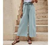 Pantalones holgados informales de verano, pantalones de pierna ancha con cintura elástica, pantalones holgados hasta el tobillo a la moda, pantalones lisos de oficina para mujer, pantalón 25047 S delicia