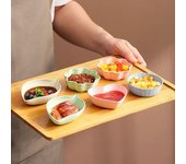 Utensilios de cocina, plato para condimentos, plato para aperitivos de paja de trigo, vajilla multiusos, tazón para barbacoa LEAF-BLUE