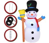 Inflables navideños de 4 pies, decoraciones para exteriores, muñeco de nieve inflable iluminado impermeable, golpe navideño US Plug blanco