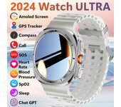 Reloj inteligente Ultra 2024 para hombre y mujer, pantalla AMOLED, brújula, frecuencia cardíaca, llamadas Bluetooth, reloj inteligente, navegación por mapas, relojes deportivos NFC
