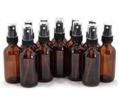 Botella de vidrio ámbar vacía de 10/15/20/30/50/100ML, contenedor de pulverización de niebla de aceite esencial 10ML