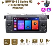 Radio con Android para BMW Serie 3 E46 M3 318/320/325/330/335 1998-2005 Carplay Multimedia GPS 2din Autoradio 2+32GB 1+32GB negro