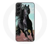 Coque pour Samsung Galaxy S21 FE Le Cheval Noir De La Race Frisonne