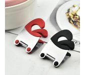 Stonego Herramienta de Cocina con Clip para Olla de Acero Inoxidable, Abrazadera para Cuchara, Soporte para Pinzas para Olla, sartén, Cuchara, Espátula, Estante de Almacenamiento, Utensilios para Cocina rojo