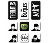 The Beatles Set de imanes para nevera Classic Icons (Paquete de 9) One Size blanco/negro