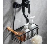 Cómodo estante para ducha de inodoro con instalación sin perforaciones, canasta de almacenamiento para baño para ducha y productos de baño