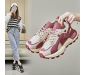 Zapatillas de deporte ligeras para mujer, antideslizantes, de piel sintética, con cordones, informales, cómodas, para caminar, transpirables, deportivas para correr para mujer 35 borgoña