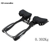 Mango de apoyo para manillar de bicicleta de montaña y carretera de fibra de carbono completo, agarre de tornillo de banco, manillar de apoyo para triatlón negro