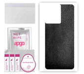 Adhesivo protector trasero apgo compatible con OnePlus 10R 5G, lámina de vinilo - Patrón de cuero negro